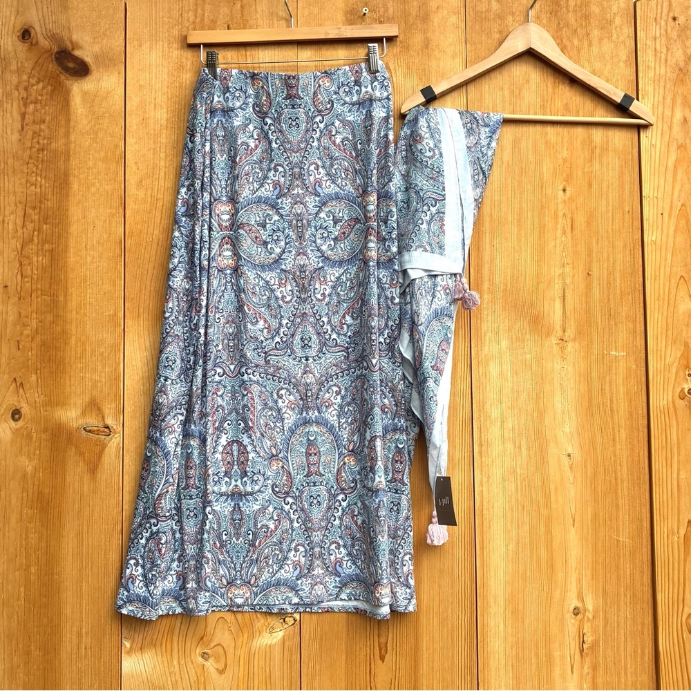 J. Jill NWT Baham Beau Skirt With Matching Scarf Sz Medium - Picture 4 of 8